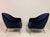 Textile Mid-Century Italian Lounge Chairs in Navy Romo Cotton Velvet, 1960s, Set of 2 For Sale - Image 7 of 18