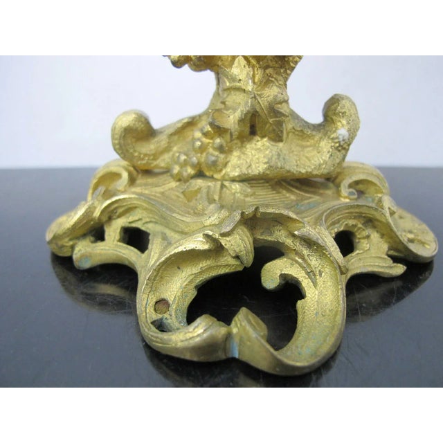 Antique 19th C. French Gilt Ormolu Bronze Neptune Poseidon Candle Card Holders - a Pair For Sale - Image 11 of 13