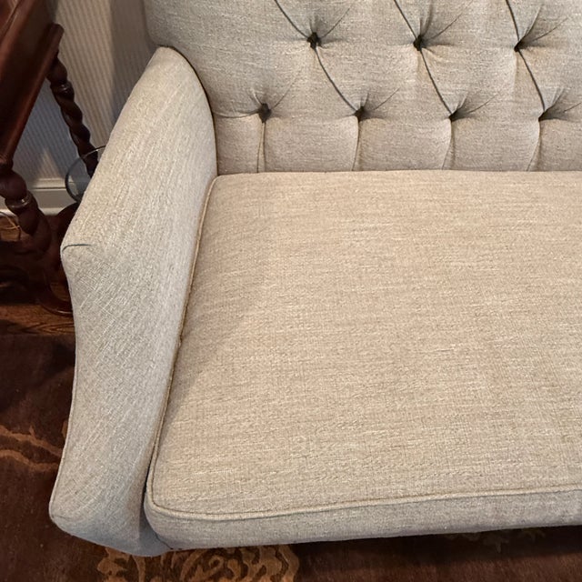 Wood Tufted Back Taylor King Sofa For Sale - Image 7 of 11