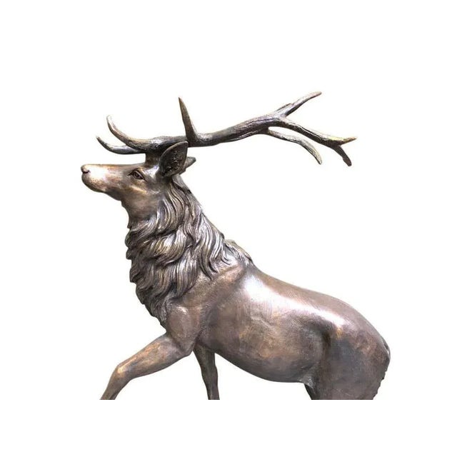 Large Bronze Stag, 20th-Century For Sale - Image 6 of 9