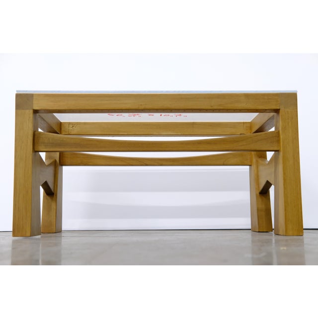 Contemporary Wood-Framed Side Table / Plant Stand Base With Acrylic Template Top For Sale - Image 3 of 10