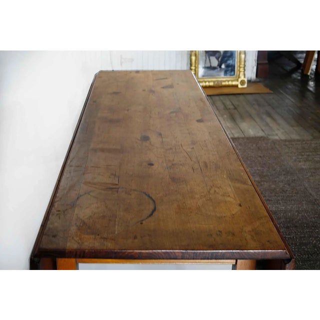 Brown Harvest Table - Vintage For Sale - Image 8 of 11