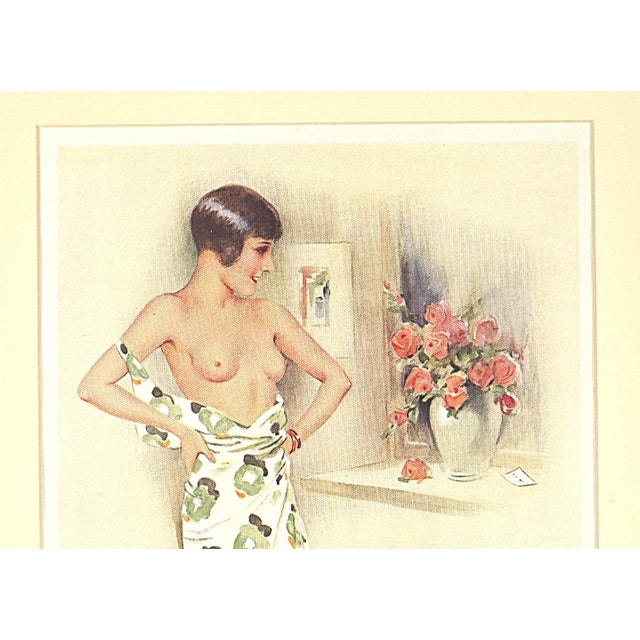This is an original matted French Art Deco lithograph from 1930 by Suzanne Meunier. Purchased by us in France. Meunier...