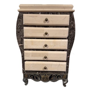 Vintage Tessellated Stone & Iron Jewelry Cabinet Late 20th Century For Sale