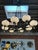 Stilnovo Stilnovo Opaline Glass Chandelier With Brass & Black Accents 1950's For Sale - Image 4 of 8