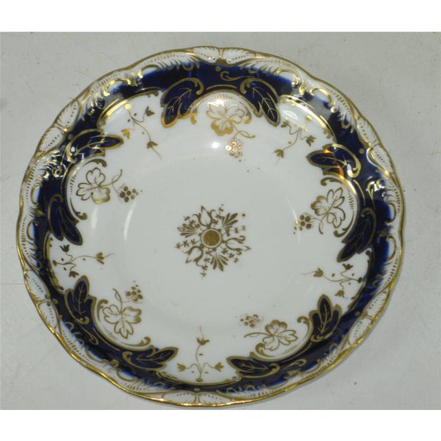 Early 19th Century Early 19th Century Teacup Antique Cobalt Tea Leaf Fine Bone China Hand Panted Gold For Sale - Image 5 of 12