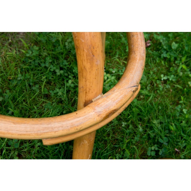 1950s Mid-Century Modern Rattan Swivel Stools - Set of 3 For Sale - Image 5 of 12
