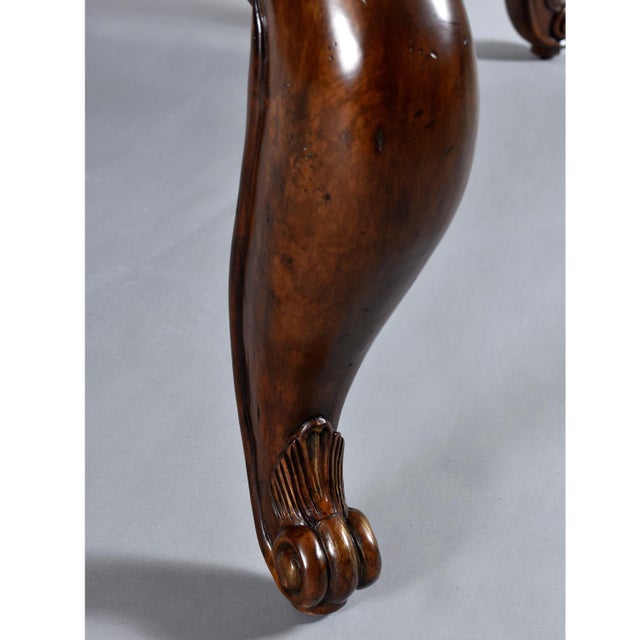 Marge Carson 57 Inch Square Regency Coffee Table Parquet Scalloped Edge Cabriole Legs For Sale - Image 11 of 13