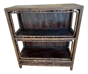 Chinese Antique Elm Bookcase