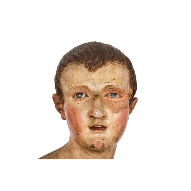 18th Century 18th Century Italian Polychromed Nearly Life-Size Santos Sculpture For Sale - Image 5 of 18