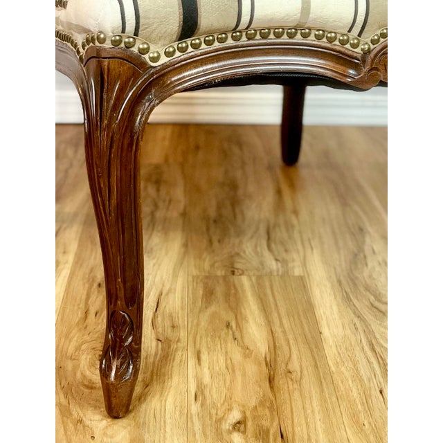 Burnt Umber 19th Century Louis XV–Style Walnut Fauteuil Armchairs For Sale - Image 8 of 14