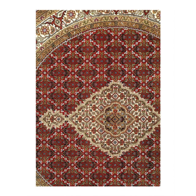 This is a hand-knotted Tabriz Design rug. Hand-Spun Wool Rug All natural Dyed This rug is handmade from 100-percent...