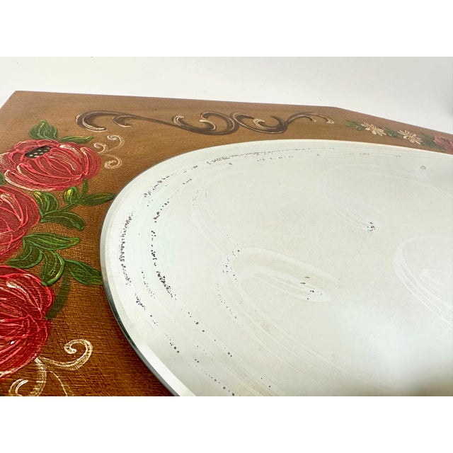 Wood Austrian Hand-Painted Wall Mirror, 1980s For Sale - Image 7 of 11