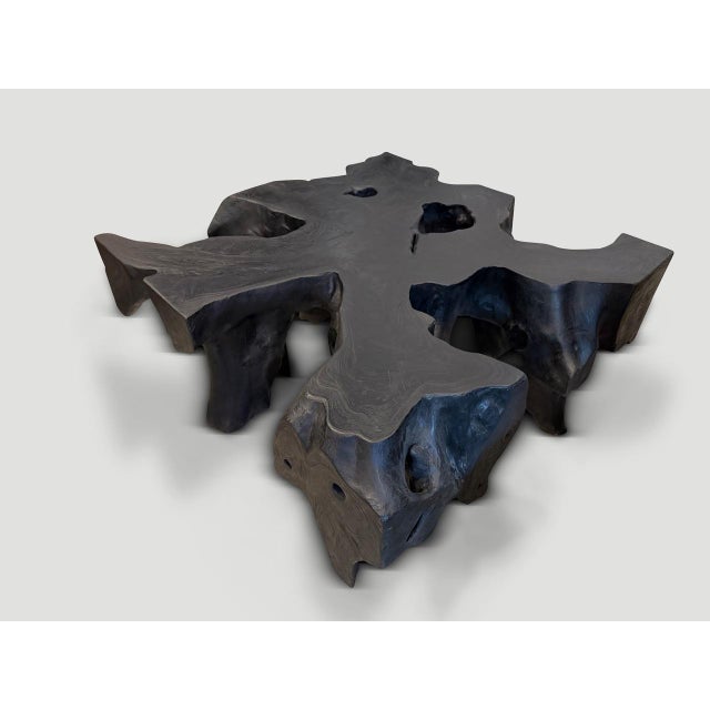 Wood Andrianna Shamaris Organic Teak Wood Root Coffee Table For Sale - Image 7 of 18