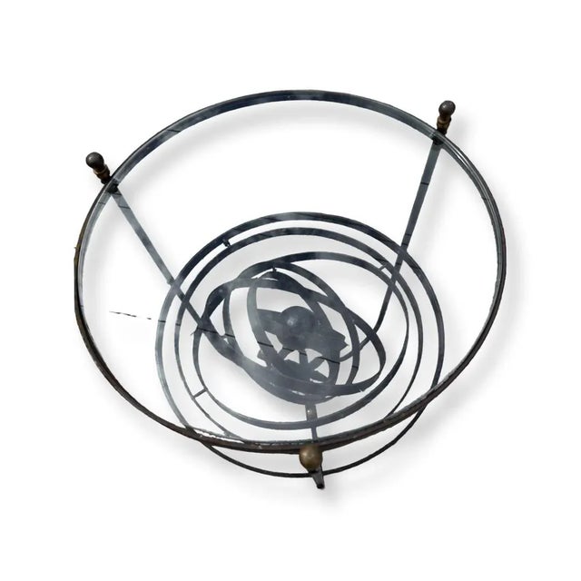 French Vintage French Iron Armillary Sphere Side Table. For Sale - Image 3 of 3