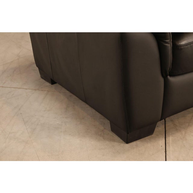 Black Italsofa Pair of Black Leather Sofas For Sale - Image 8 of 18