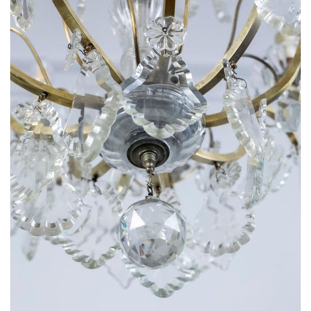 Gold 19th Century French Cut Crystal 16 Light Chandelier, 1890s For Sale - Image 8 of 12