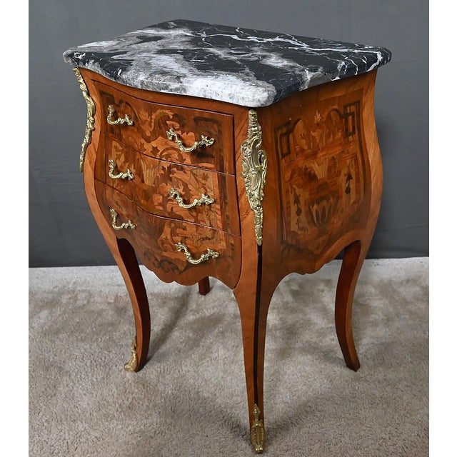 20th Century Louis XV Marquetry Parlor Cabinet For Sale - Image 10 of 18