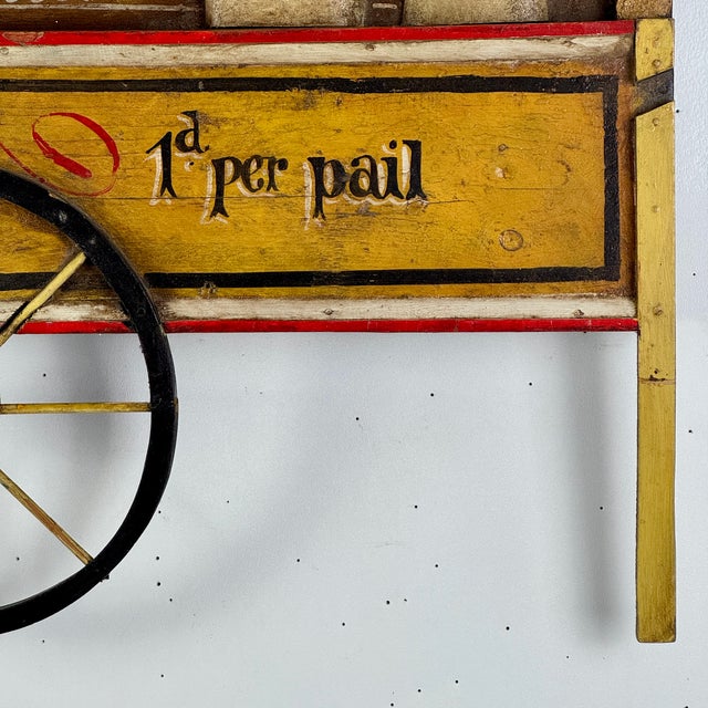 Wood Vintage Large Elaborate Wooden Trade Sign for Grimes Dairy in Form of Wagon Cart For Sale - Image 7 of 10