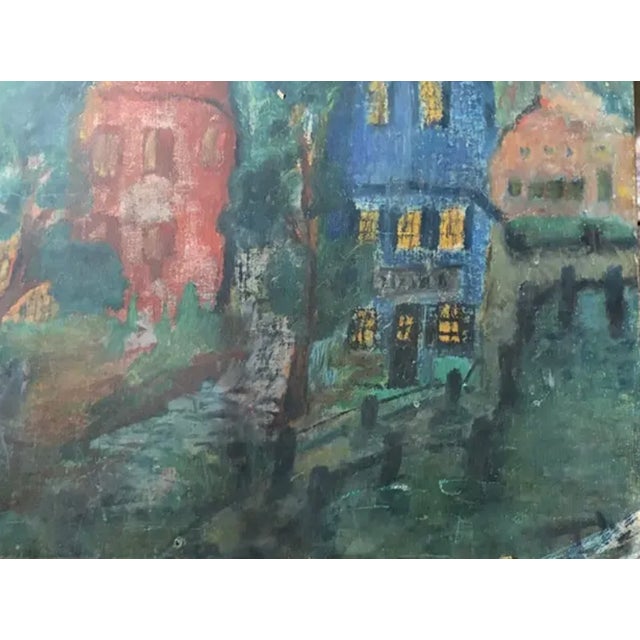 Mid Century European Painting - Sun Over a City For Sale In New York - Image 6 of 8