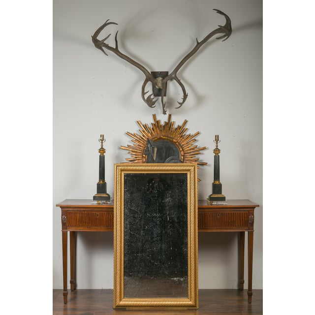 Early 20th Century French Giltwood Rectangular Mirror with Twisted Motifs, circa 1900 For Sale - Image 5 of 12
