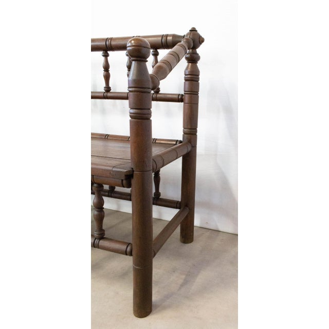 Antique French Provincial Baluster Bench in Turner's Chairs Style For Sale - Image 6 of 8
