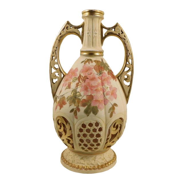 1940s Royal Rudolstat Vase or Jug With Reticulated Trim For Sale