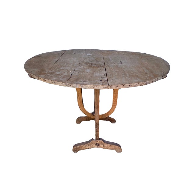 French Bleached Oak Wine Tasting Table For Sale - Image 4 of 12