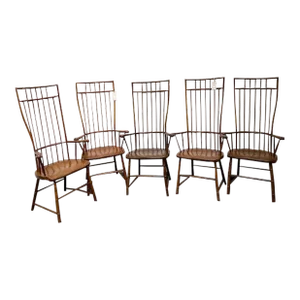 Baker Furniture Tall Windsor Chairs 1980s - Set of 5