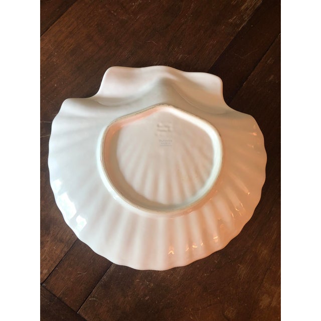 1990s Portugal Clam Shell Platter With Attached Dip Bowl For Sale - Image 4 of 10