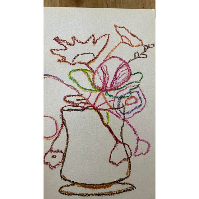 Abstract Una Base De Flores No.11 Oil Pastel on Paper For Sale - Image 3 of 4