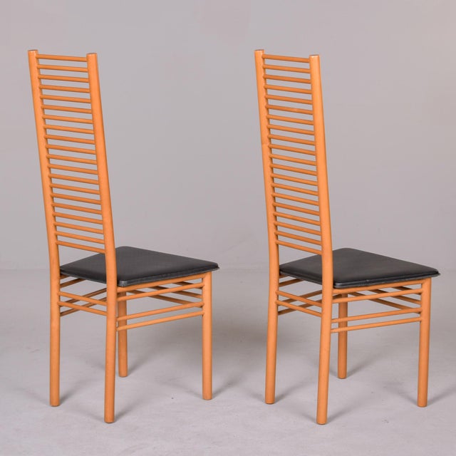 Set of Six Vintage Italian Tall Ladder Back Chairs For Sale - Image 9 of 12