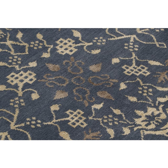 Traditional Rug & Kilim’s European Rug in Blue With Dragon Pictorial and Floral Patterns For Sale - Image 3 of 7