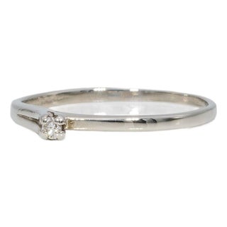 Diamond Estate Ring With Earth-Mined Diamond in Solid 10k Gold - Fine Jewelry, Size 6.25 For Sale