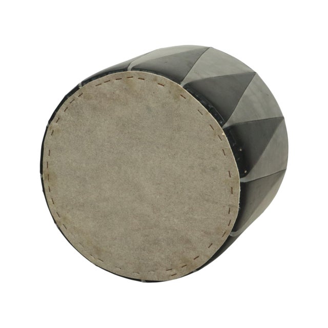 Black Vintage Round Pouf, 1960s For Sale - Image 8 of 14