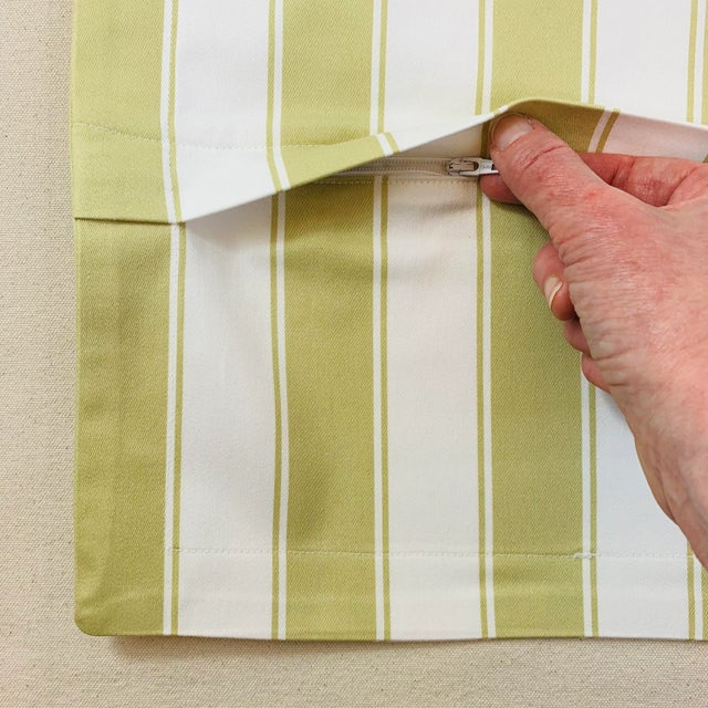 Contemporary Designer Vicki Payne Free Spirit Crewel Green Cream-White Botanical Floral Leaf Pillow Covers- Pair For Sale - Image 3 of 6