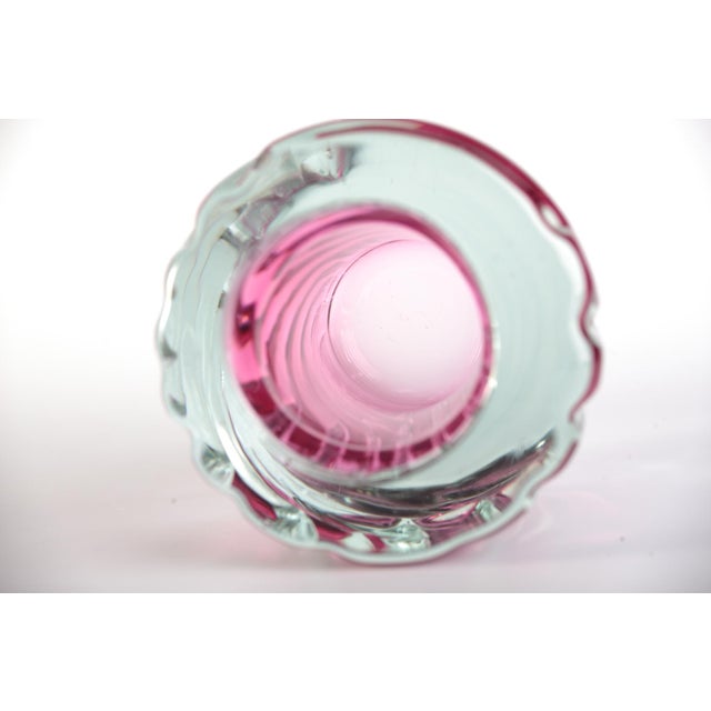 Pink Glass or Object Vase by Frantisek Vizner, Czech, 1960s For Sale - Image 6 of 9