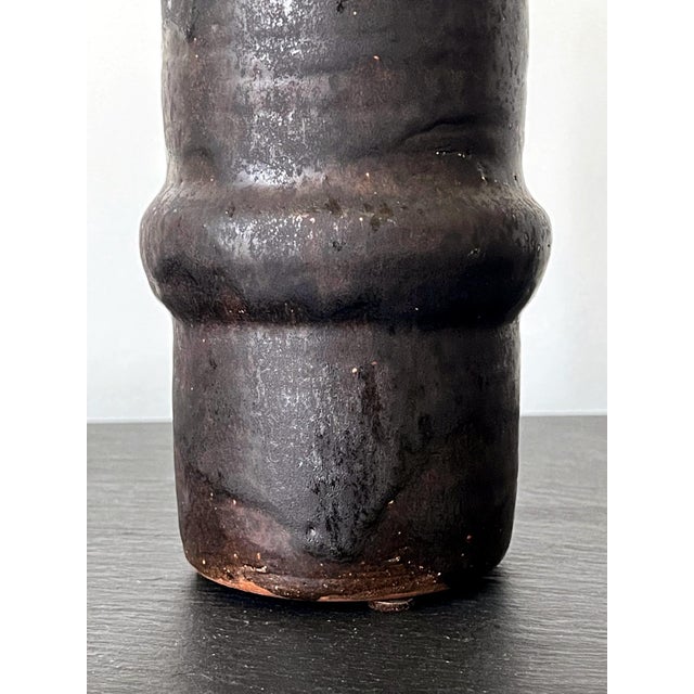 Ceramic Geometrical Vase with Black Metallic Glaze Beatrice Wood For Sale - Image 10 of 13