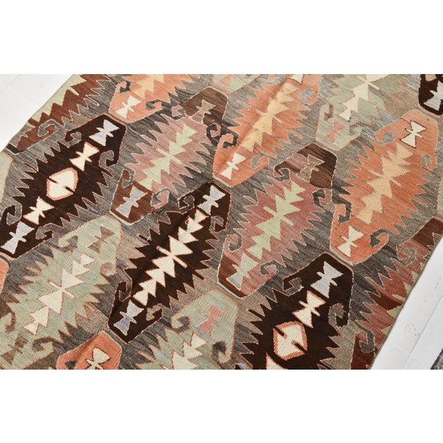 Vintage Turkish Kilim Rug For Sale - Image 5 of 14