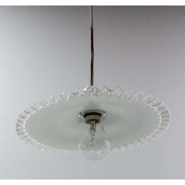 French Counter Weight Ceiling Lamp in Glass, 1900s For Sale - Image 5 of 9