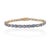 Metal Tennis Bracelet With Blue Sapphire and Diamonds Set in Solid 14k Yellow Gold For Sale - Image 7 of 8