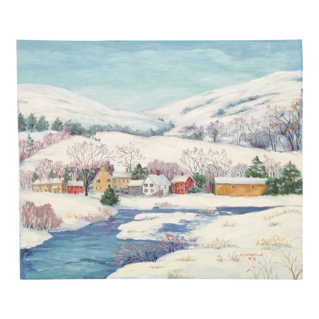 Ann Yost Whitesell 'Village in the Poconos' Original Oil Painting For Sale