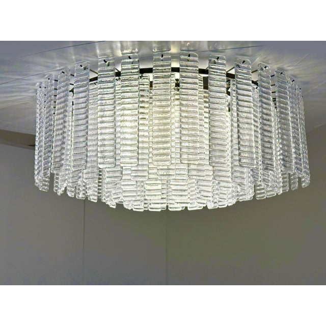 Contemporary Modern Clear Strips “Listelli” Murano Glass Burnish Flush Mount For Sale - Image 4 of 5