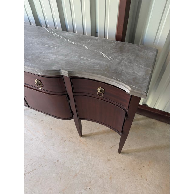 Wood Darryl Carter for Baker Milling Road Collection Mahogany and Gray Marble Avondale Sideboard For Sale - Image 7 of 12
