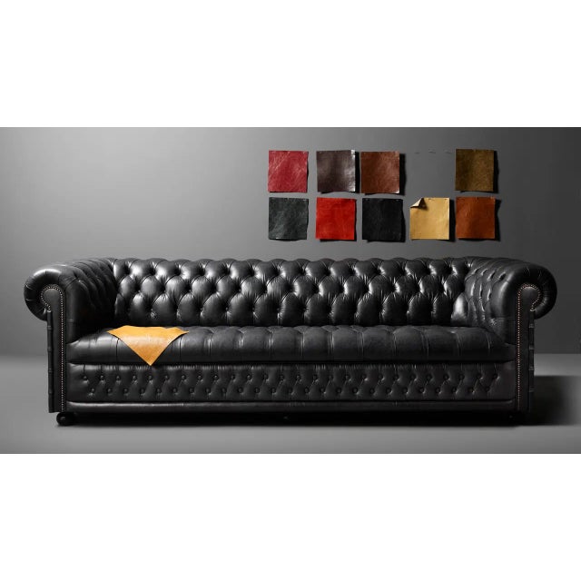 2020s Black Leather Chesterfield For Sale - Image 5 of 7