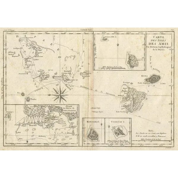 Map of the Kingdom of Tonga, 1780s For Sale - Image 3 of 5