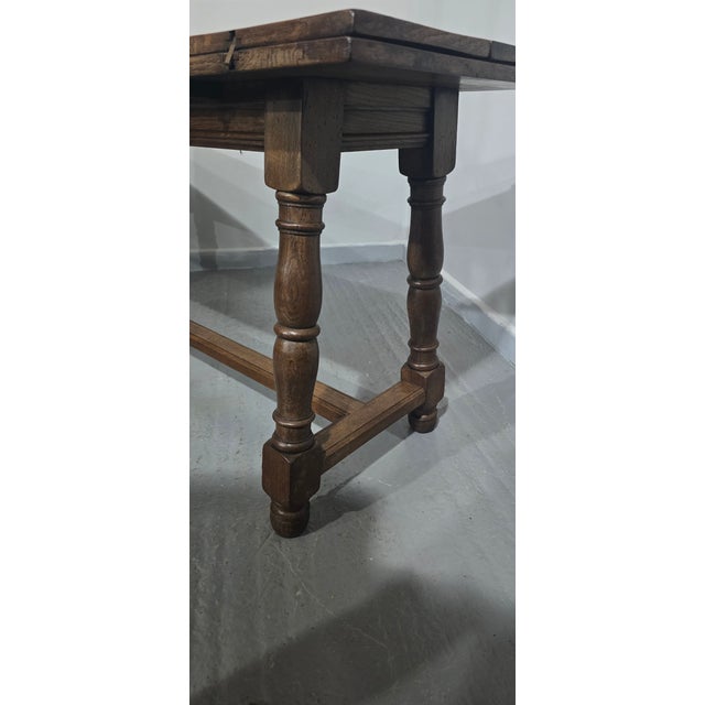 Oak Kitchen Refrectory Farmhouse Dining Table, 1910s For Sale - Image 18 of 18