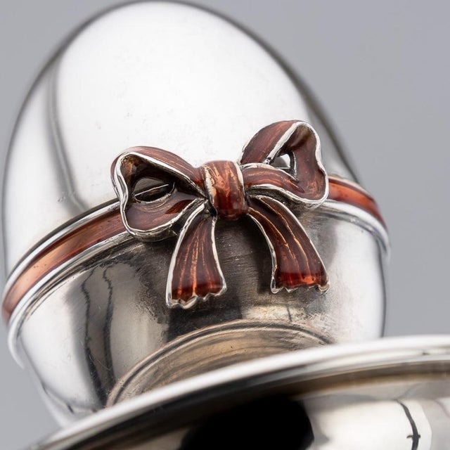 Vintage 20th Century Silver & Enamel Egg Cups from Asprey, Set of 2 For Sale - Image 10 of 16