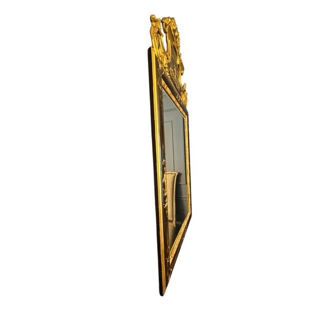 Chinoiserie Vintage Black Chinoiserie Giltwood and Ebonized Mirror For Sale - Image 3 of 13