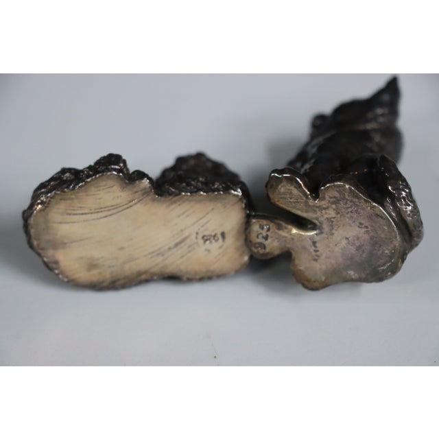 Pair of Sterling Silver Cat Figurines For Sale - Image 9 of 9